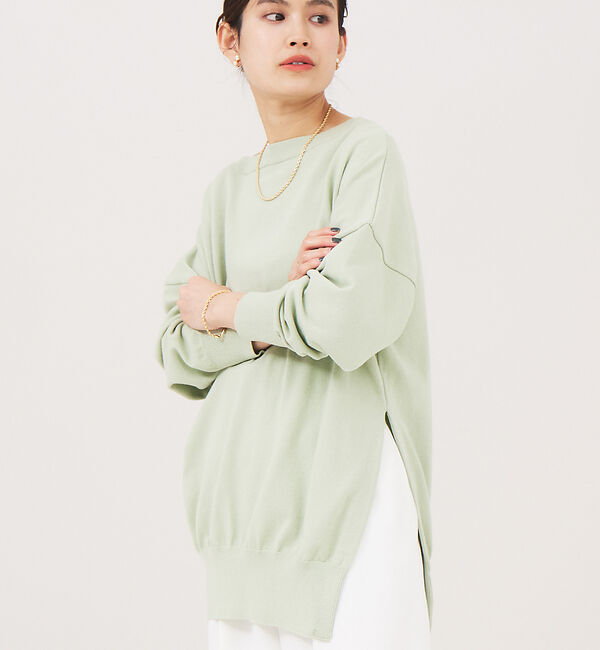 Rouge vif「サイドスリットニットPO」|ニット・セーター|グリーン