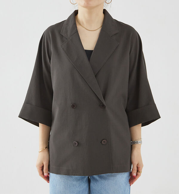 Rouge vif「撥水ドルマンハーフスリーブジャケット」|テーラードジャケット|