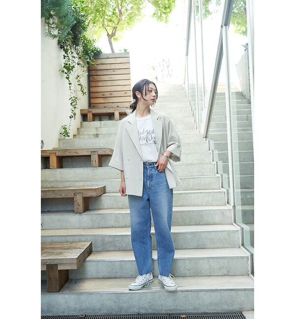 Rouge vif「撥水ドルマンハーフスリーブジャケット」|テーラードジャケット|