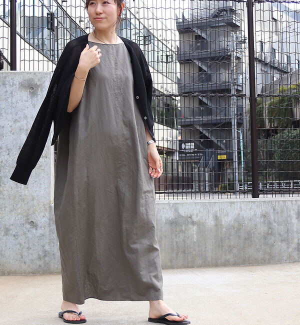 Rouge vif「麻混ノースリーブタックワンピース」|ワンピース|