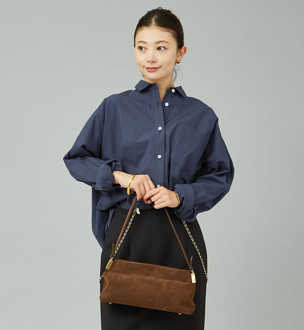 Rouge vif「【MAESTOSO/マエストソ】スクエアスウェードバッグ　ポーチ付き」|ショルダー・メッセンジャー|