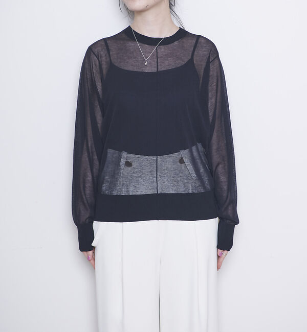 Rouge vif「コットンナイロンシアークルーネックプルオーバー」|ニット・セーター|