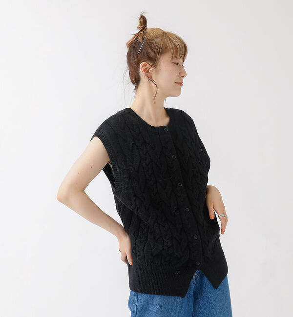 Rouge vif「ケーブルニット2WAYベスト」|ニット・セーター|