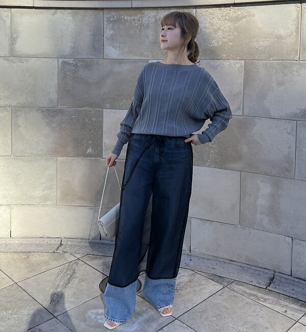 Rouge vif「変形ストライプ前後2WAYニット / カーディガン」|ニット・セーター|