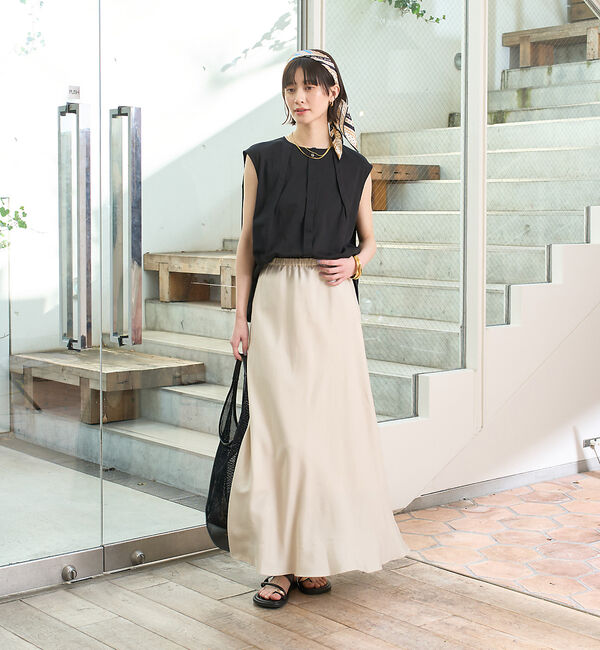 Rouge vif「ヴィンテージライクキュプラバイヤスロングスカート」|スカート|