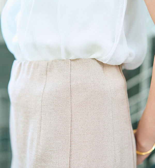 Rouge vif「【接触冷感/UVカット/防しわ】リネンライクストレッチピンタックタイトスカート」|スカート|