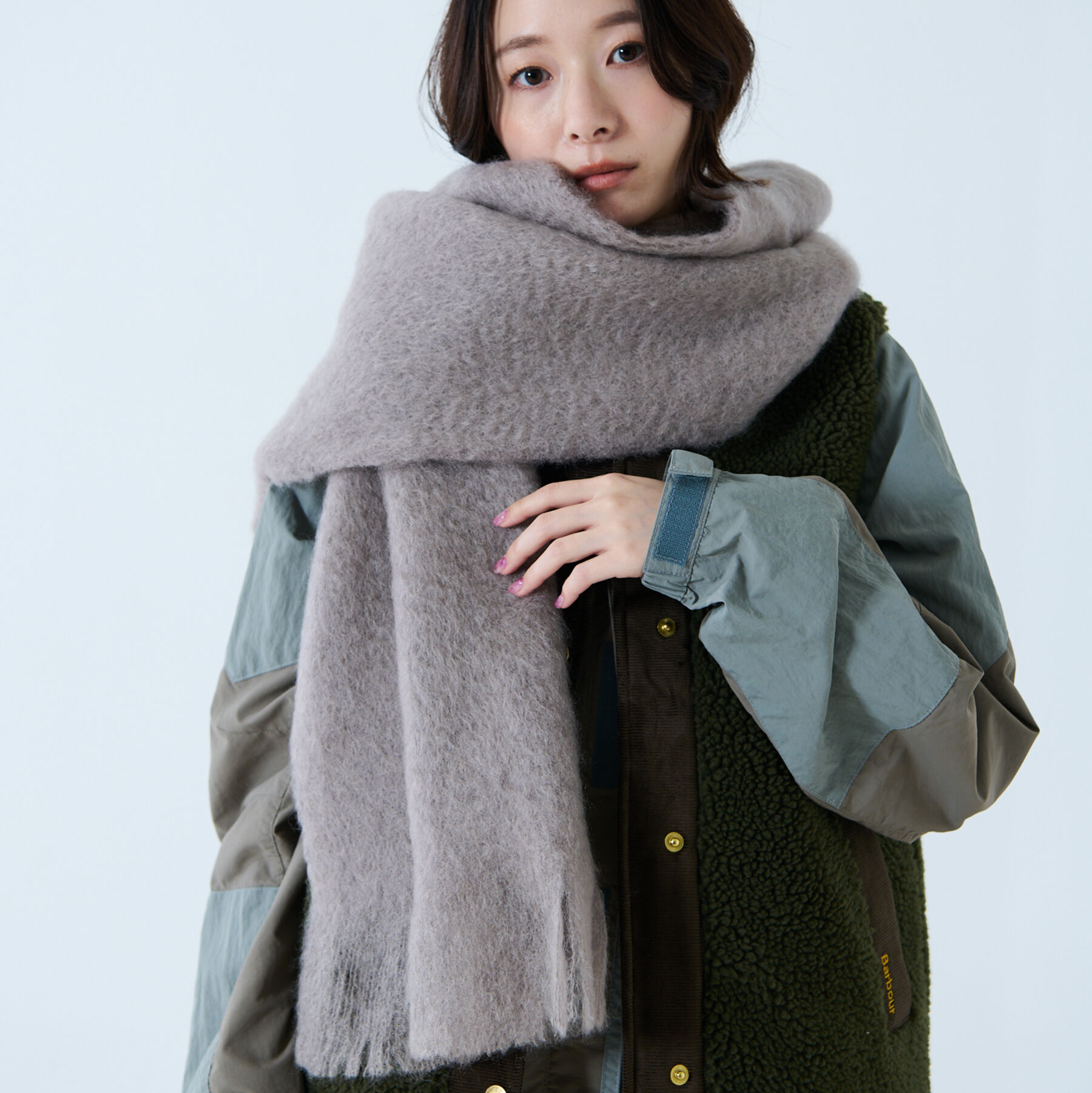 Rouge vif「【814 EZCARAY / エスカライ】モヘアストール / マフラー / 大判」|マフラー|グレージュ