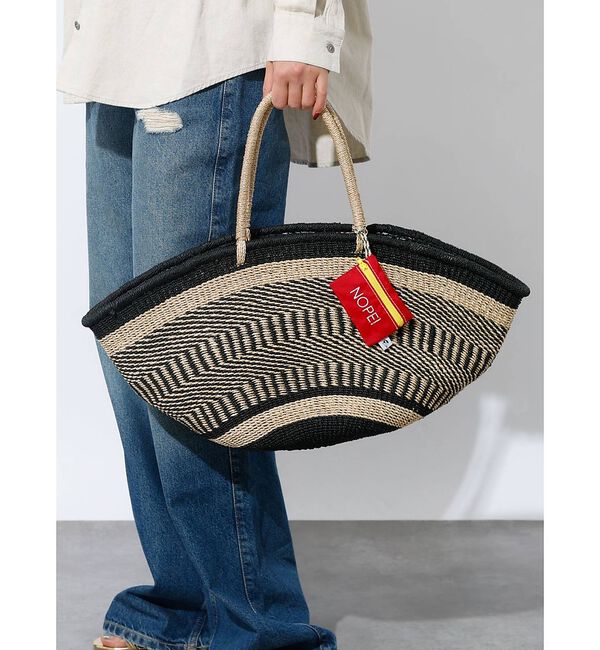 Rouge vif「【BAGMATI / バグマティ】アバカバスケット L / トートかごバッグ」|かごバッグ|グレー