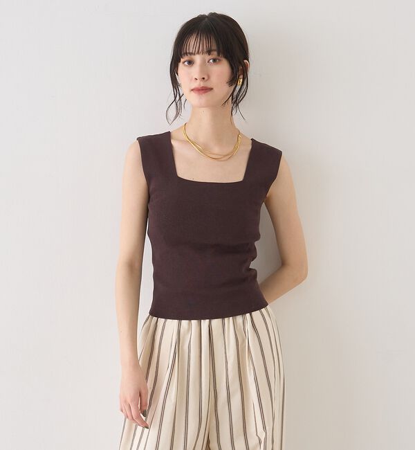 Rouge vif「テンセルコットン総針スクエアネックニットタンク」|キャミソール|