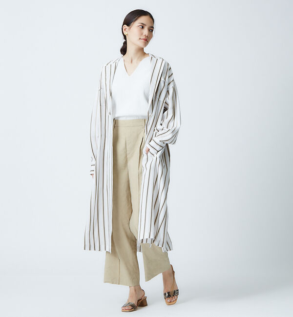 qualite「【ITALY MANTECO社】ストライプオーバーコート」|その他|