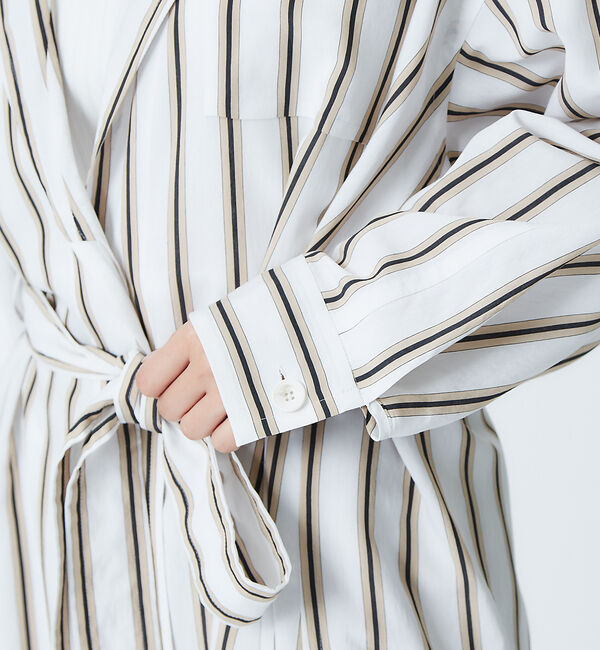 qualite「【ITALY MANTECO社】ストライプオーバーコート」|その他|