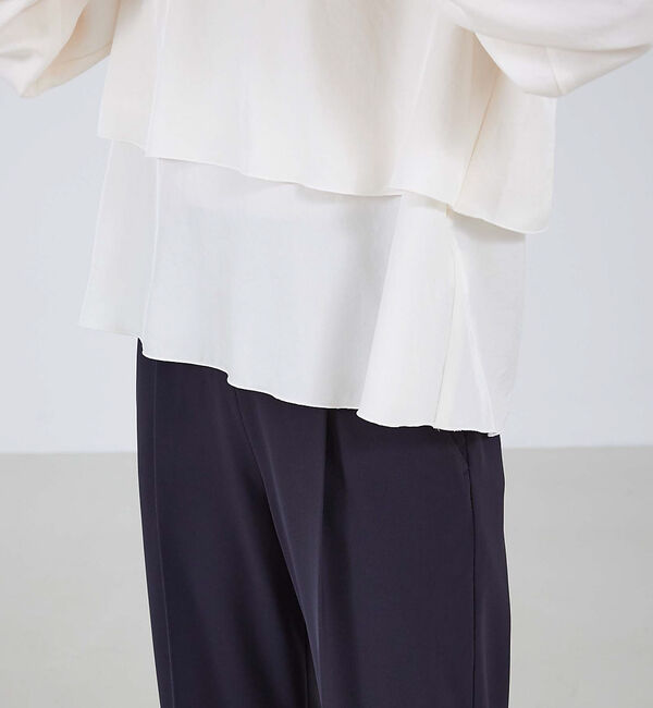 qualite「ブライトツイルティアードブラウス」|シャツ・ブラウス|