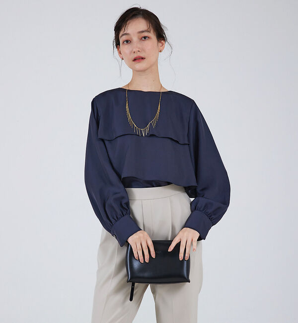 qualite「ブライトツイルティアードブラウス」|シャツ・ブラウス|