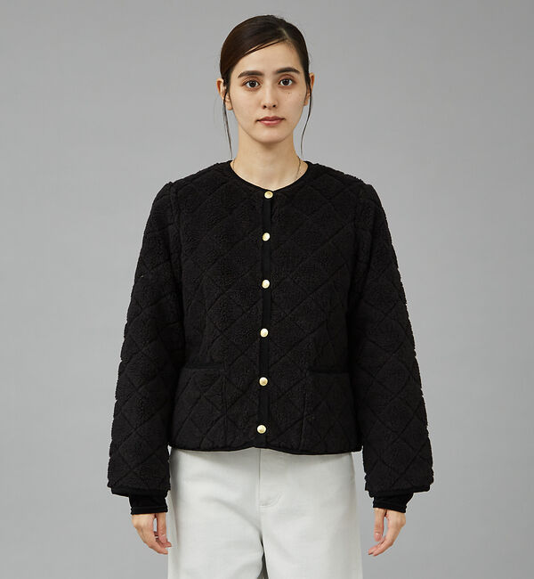 qualite「【TRADITIONAL WEATHERWEAR】キルティングボアブルゾン」|ブルゾン・スタジャン|