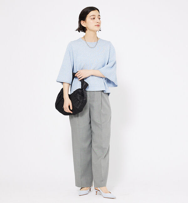 qualite「シャークスキンストレートパンツ」|スラックス|