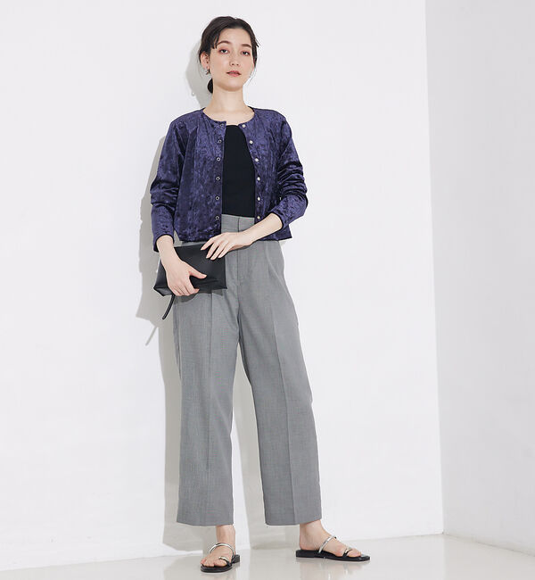 qualite「トリコットベロアショートカーデ」|カーディガン|