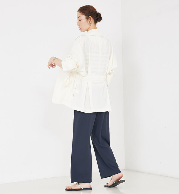 qualite「【撥水&times;軽やか】ボックスタックダブルジャケット」|トレンチコート|