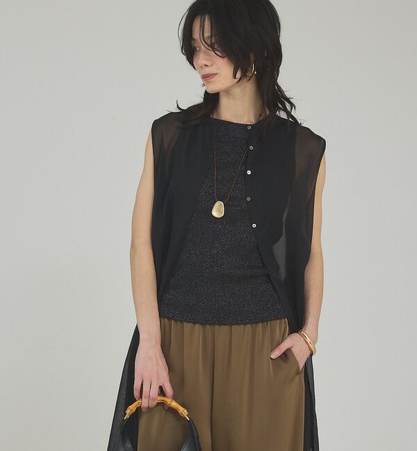 qualite「ラメテレコタンク」|キャミソール|