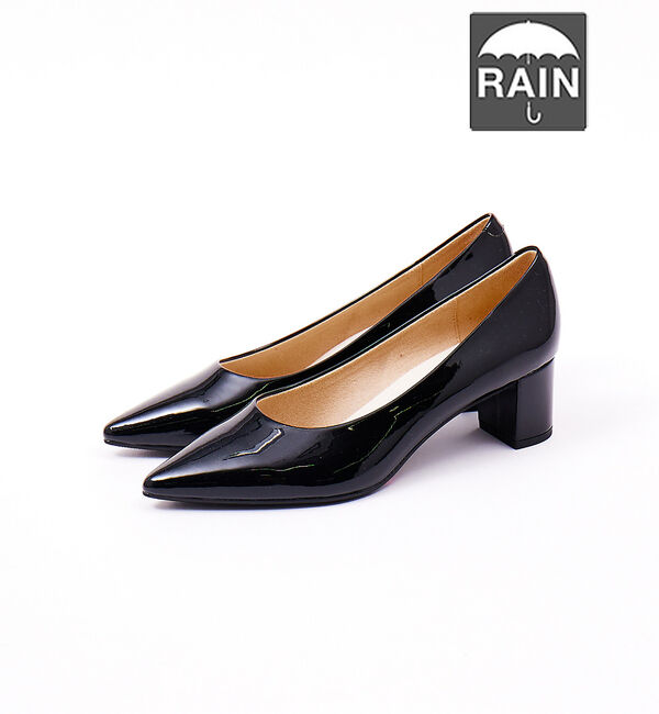 AU BANNISTER「【生活防水】ポインテッドパンプス」|レインシューズ|ブラック