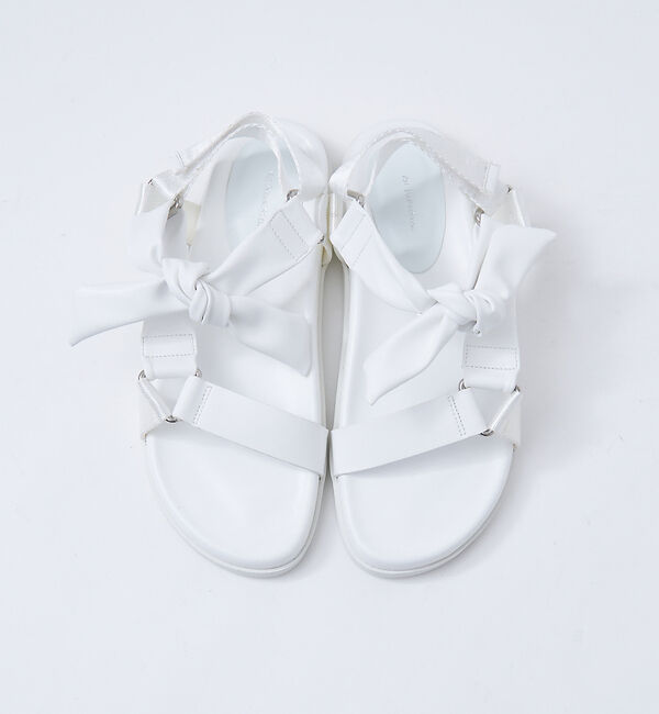 AU BANNISTER「【WEB限定】軽量/厚底 リボン スポーツ サンダル」|サンダル|
