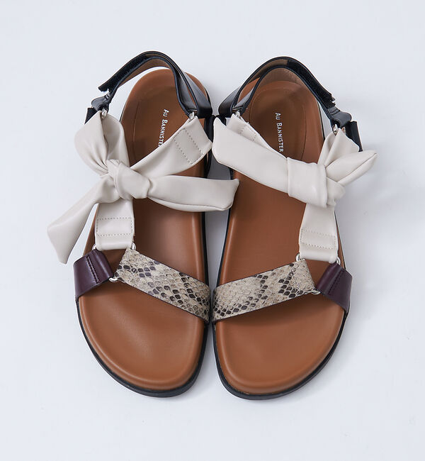 AU BANNISTER「【WEB限定】軽量/厚底 リボン スポーツ サンダル」|サンダル|