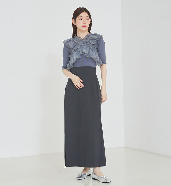 SELFIST「ショートパンツ付きスリットロングスカート」|スカート|