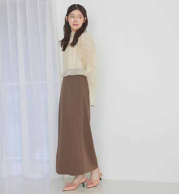 SELFIST「ショートパンツ付きスリットロングスカート」|スカート|