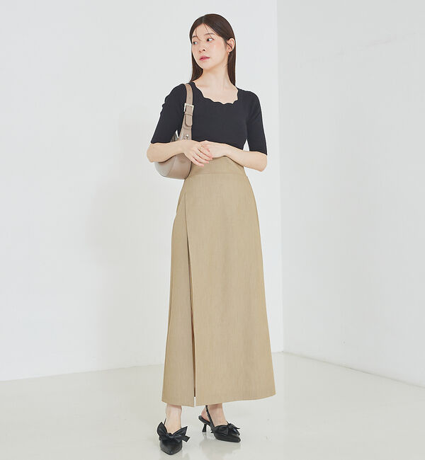SELFIST「ショートパンツ付きスリットロングスカート」|スカート|