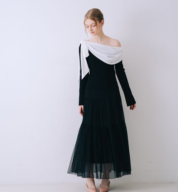 SELFIST「2wayワンショルダーリボン付ニット」|ニット・セーター|