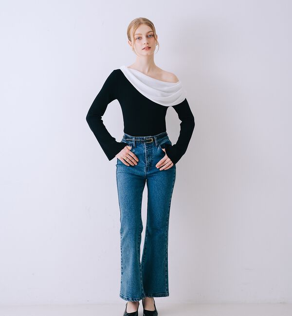 SELFIST「2wayワンショルダーリボン付ニット」|ニット・セーター|