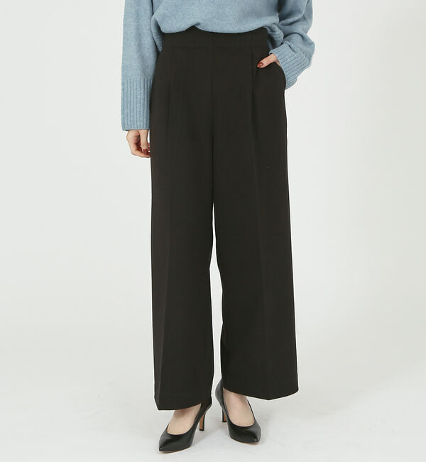 abahouse mavie「【セットアップ対応】カルゼジャージーワイドパンツ」|その他|ブラック