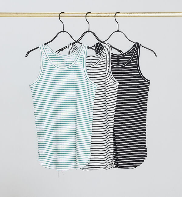 abahouse mavie「テレコボーダータンクトップ」|キャミソール|モスグリーン