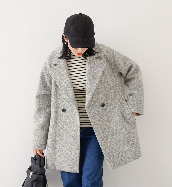 abahouse mavie「ダブルハーフコート」|ピーコート|
