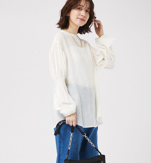 abahouse mavie「キャンディスリーブ2WAYシアーブラウス」|シャツ・ブラウス|