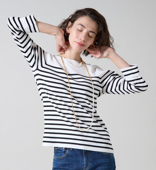 Liesse「袖釦ボートネックニット」|ニット・セーター|