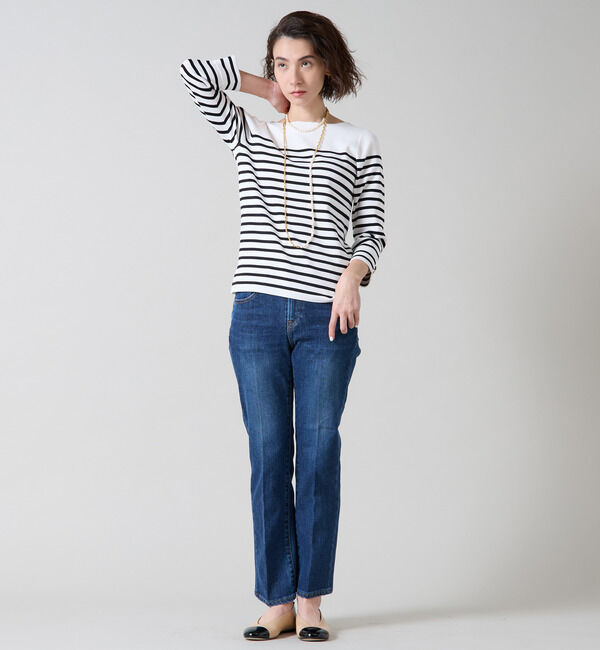 Liesse「袖釦ボートネックニット」|ニット・セーター|