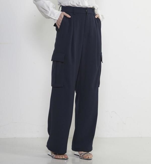 Soffitto「キレイ目ストレッチカーゴパンツ」|その他|ネイビー