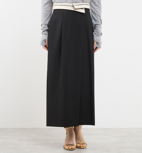 Soffitto「ストレッチタックスカート」|スカート|ブラック