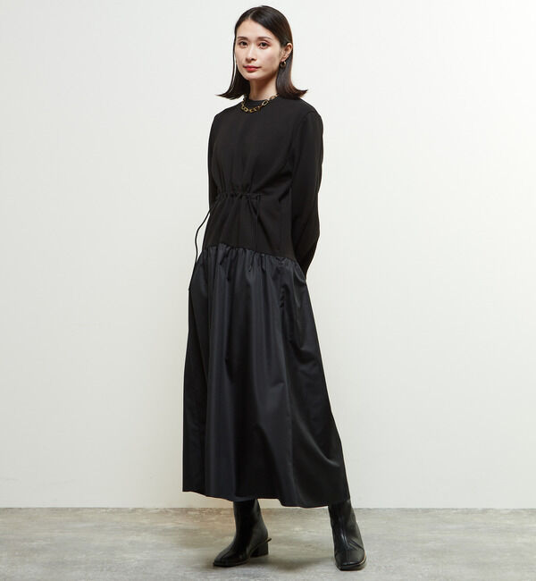 Soffitto「異素材使いワンピース」|ワンピース|ブラック