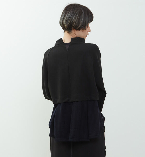 Soffitto「【nota della mano sinistra（ノータ デラ マノ シニストラ）】素材切替オフタートップス」|Tシャツ・カットソー|