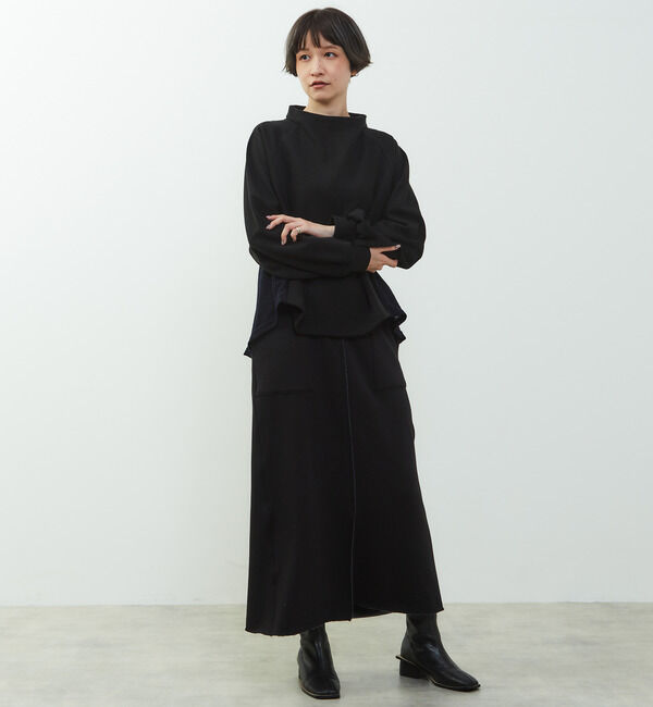 Soffitto「【nota della mano sinistra（ノータ デラ マノ シニストラ）】素材切替オフタートップス」|Tシャツ・カットソー|