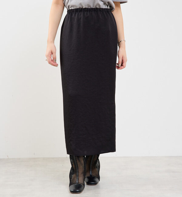 Soffitto「【定番】ウエストオールゴムストレッチサテンタイトスカート」|スカート|