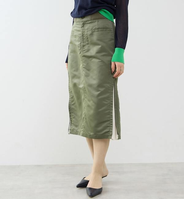 SOFFITTO「≪撥水加工≫ミリタリーデザインサイドプリーツスカート」|スカート|