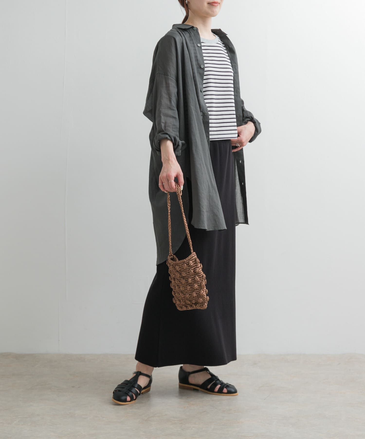 URBAN RESEARCH DOORS「リネン混ニットストレートスカート」|スカート|