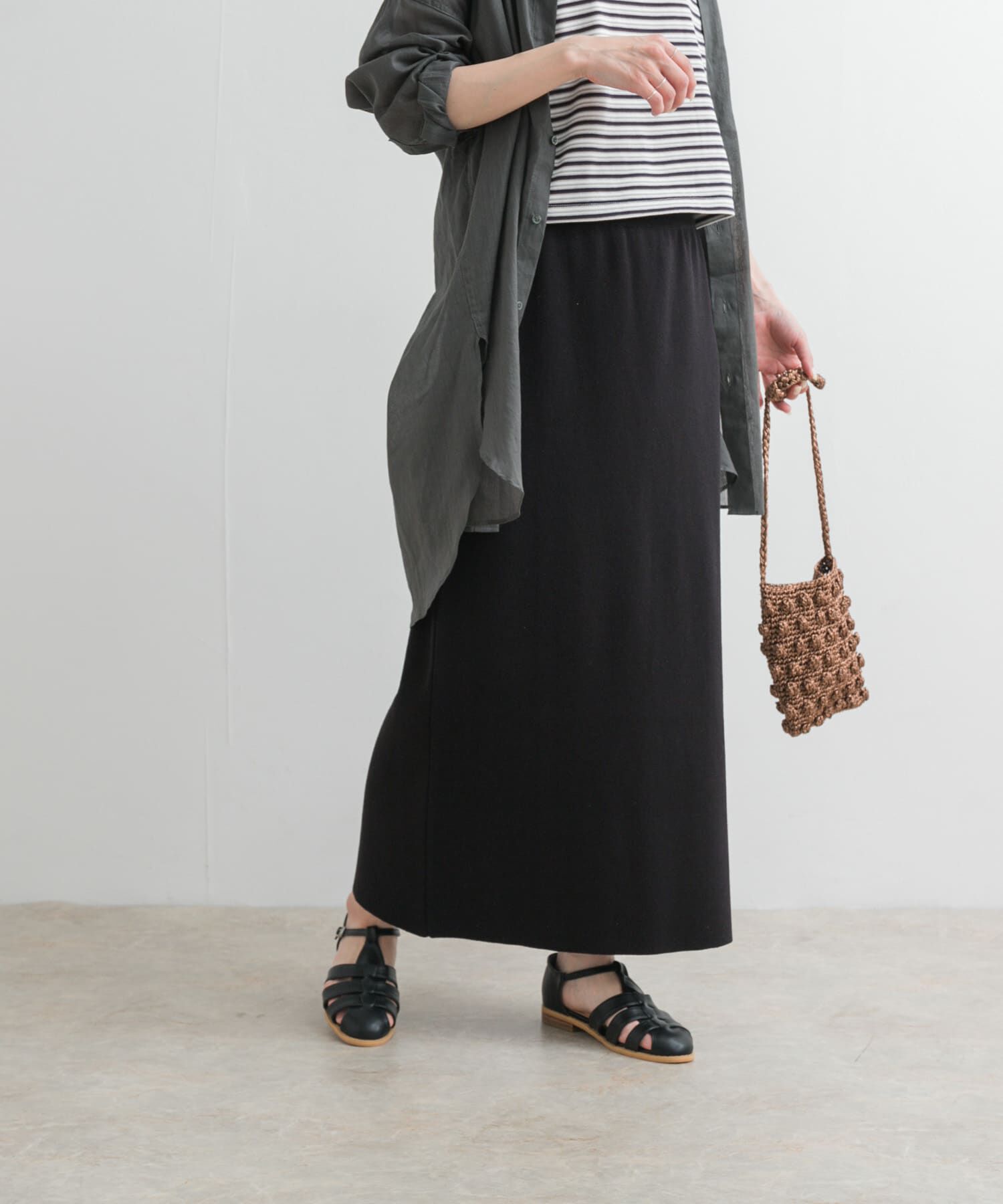 URBAN RESEARCH DOORS「リネン混ニットストレートスカート」|スカート|