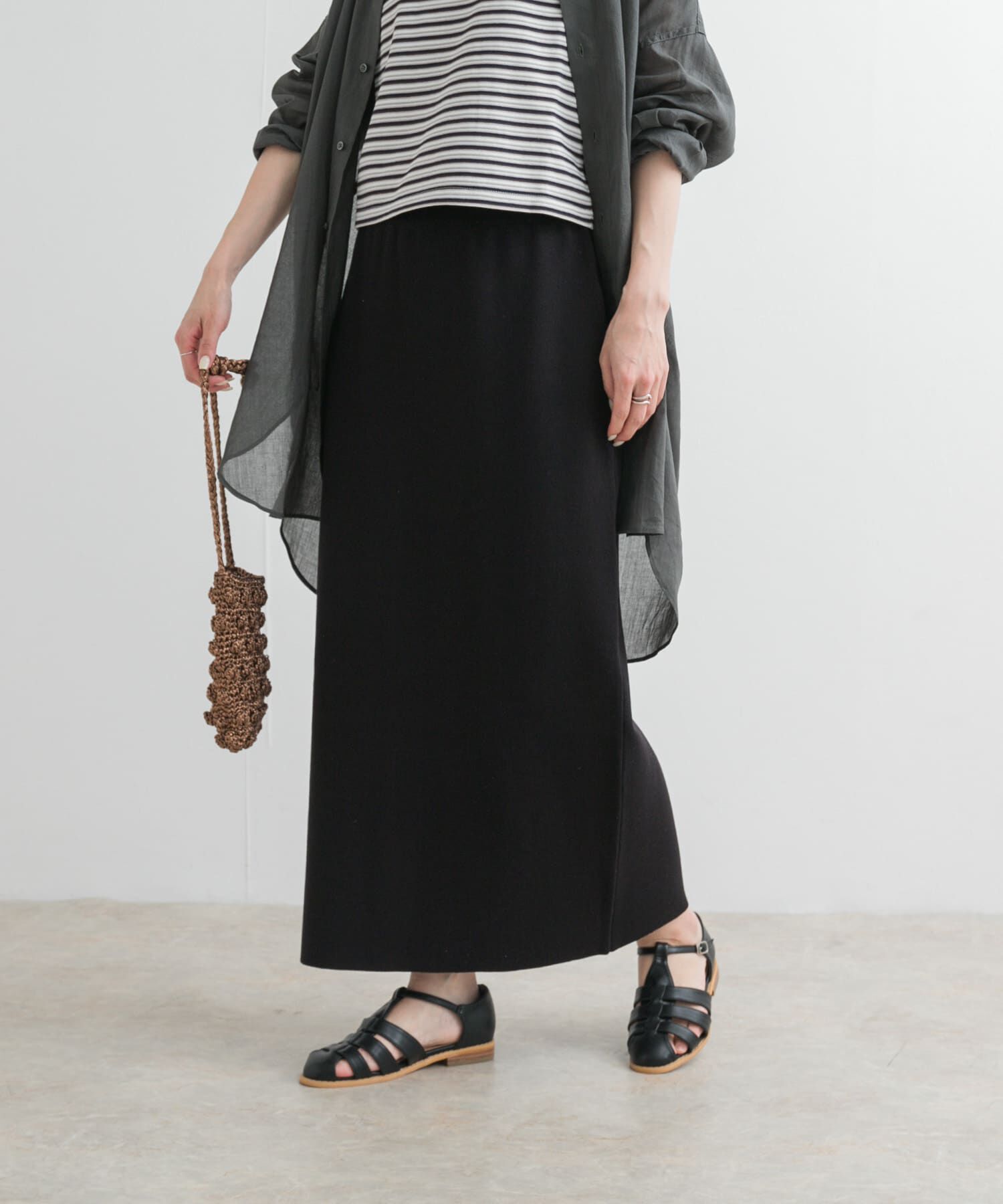 URBAN RESEARCH DOORS「リネン混ニットストレートスカート」|スカート|