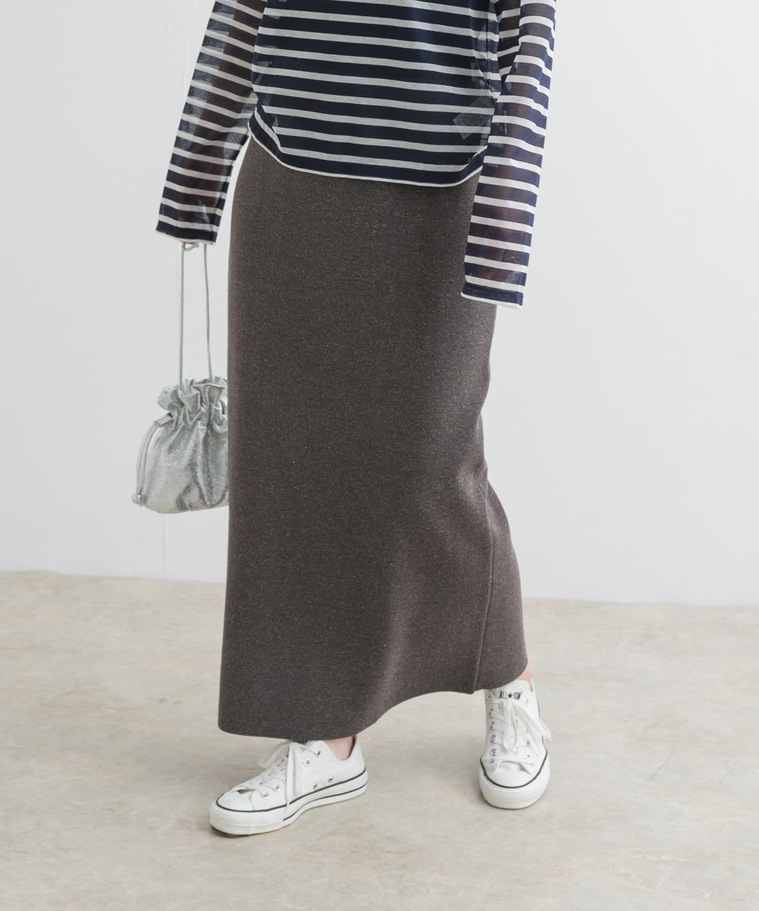 URBAN RESEARCH DOORS「リネン混ニットストレートスカート」|スカート|