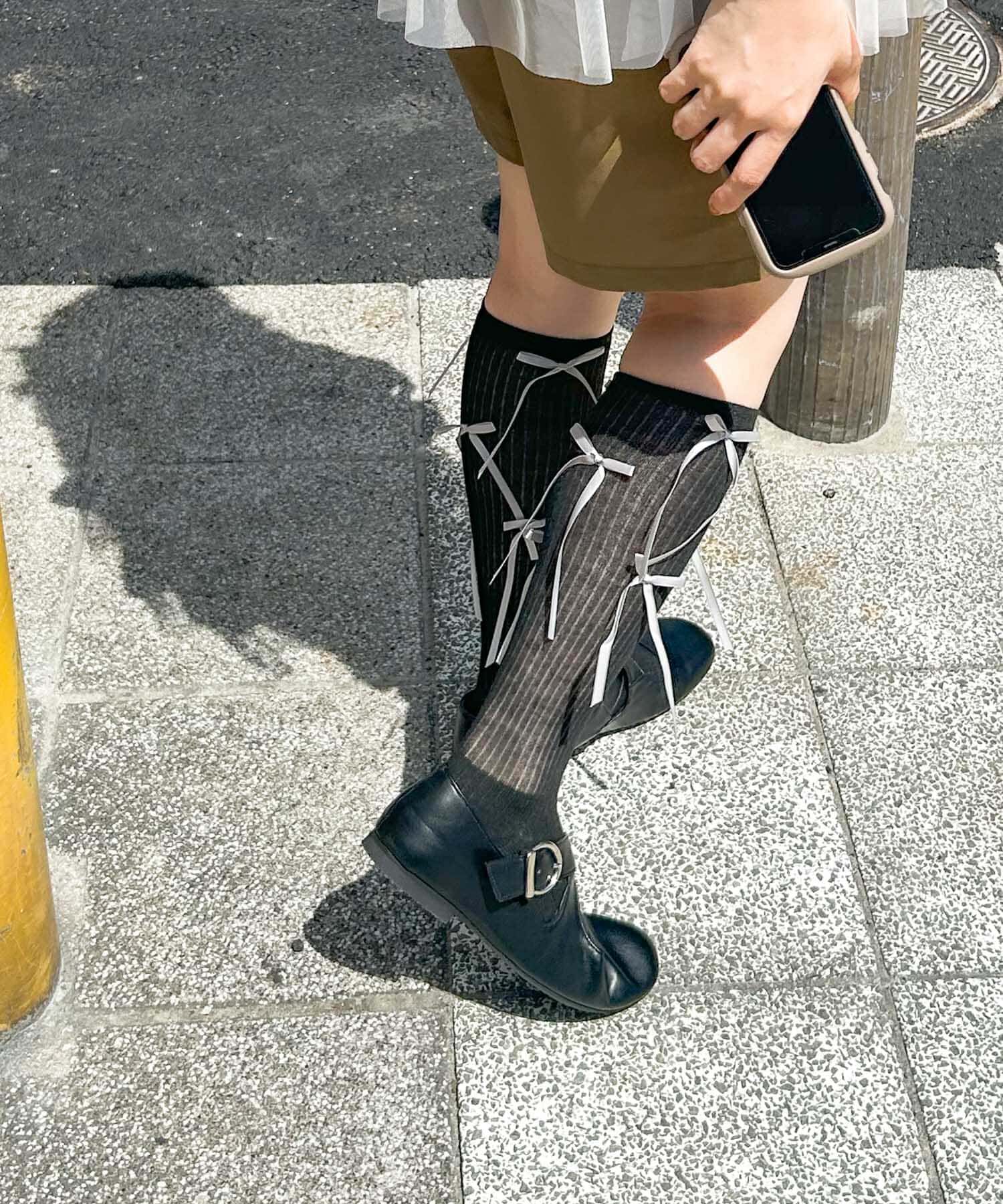 SMELLY「リボンハイソックス」|ソックス|