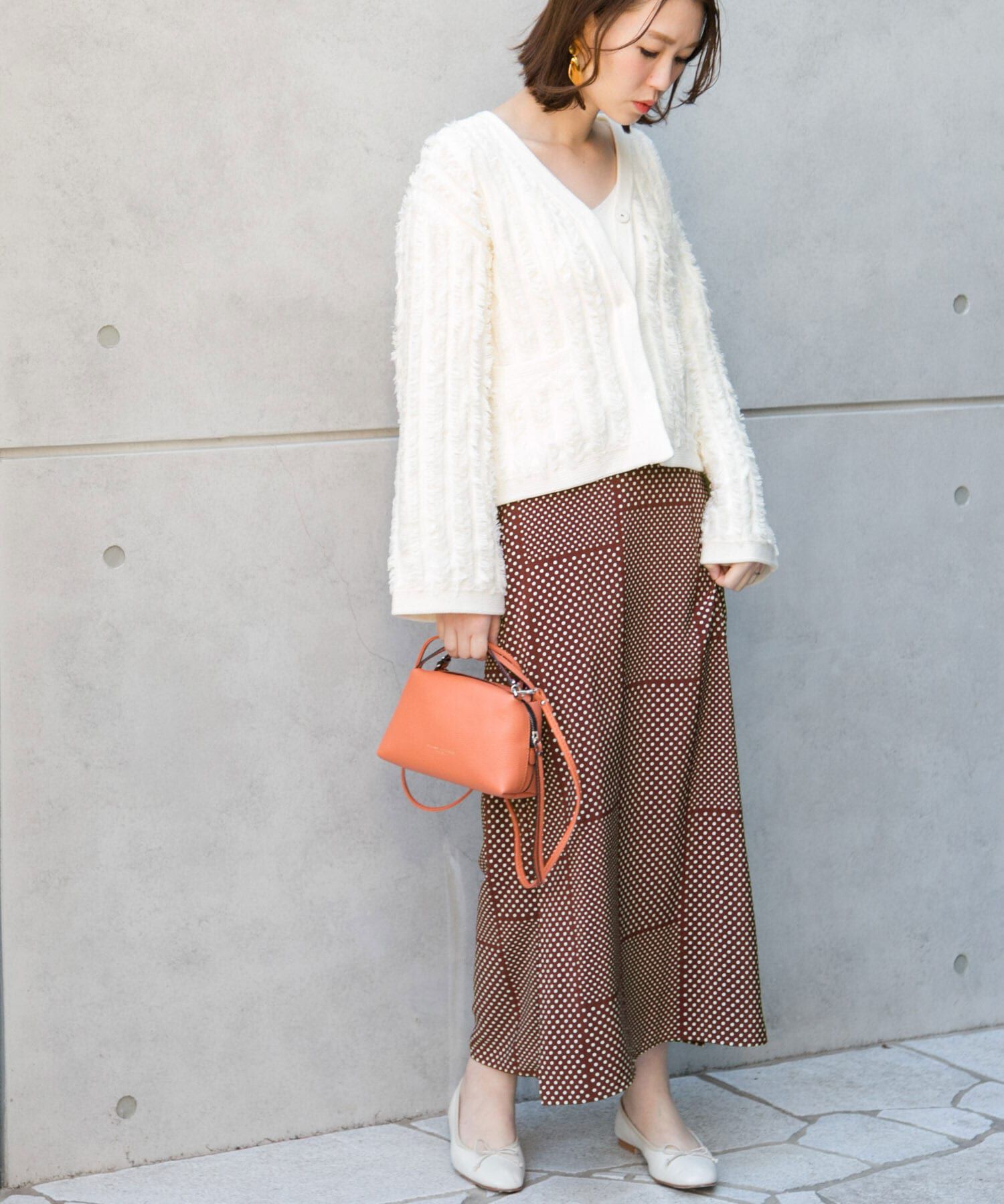 URBAN RESEARCH ROSSO「ランダムドットスカート」|スカート|ブラウン系その他