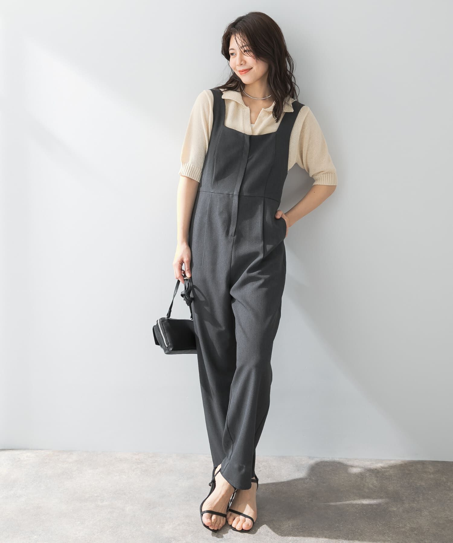 URBAN RESEARCH ROSSO「F by ROSSO　イージーケアワイドストレートオールインワン」|スカート|